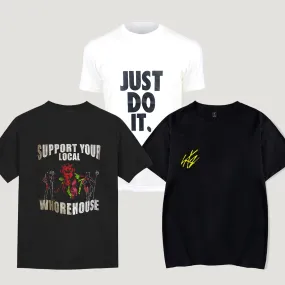 3 Pcs Men's Fashion U-Neck T-shirts L S4629154