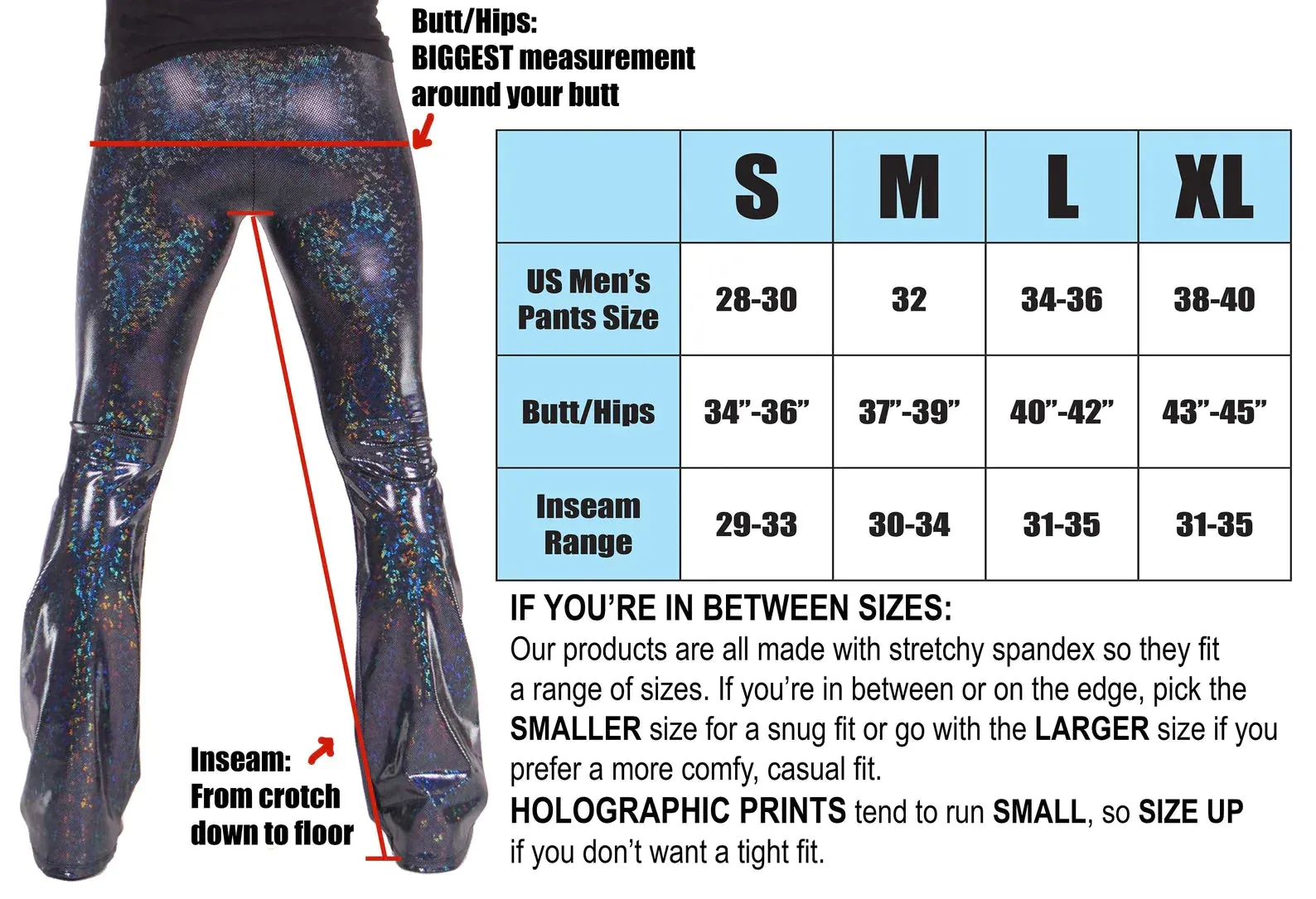 4 Pocket Flower Power Flare Pants - Men's Hippie Trippy Bell Bottoms