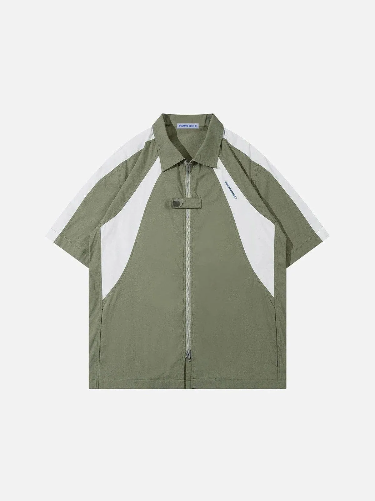Aelfric Eden Colorblock Zipper Racing Short Sleeve Shirt