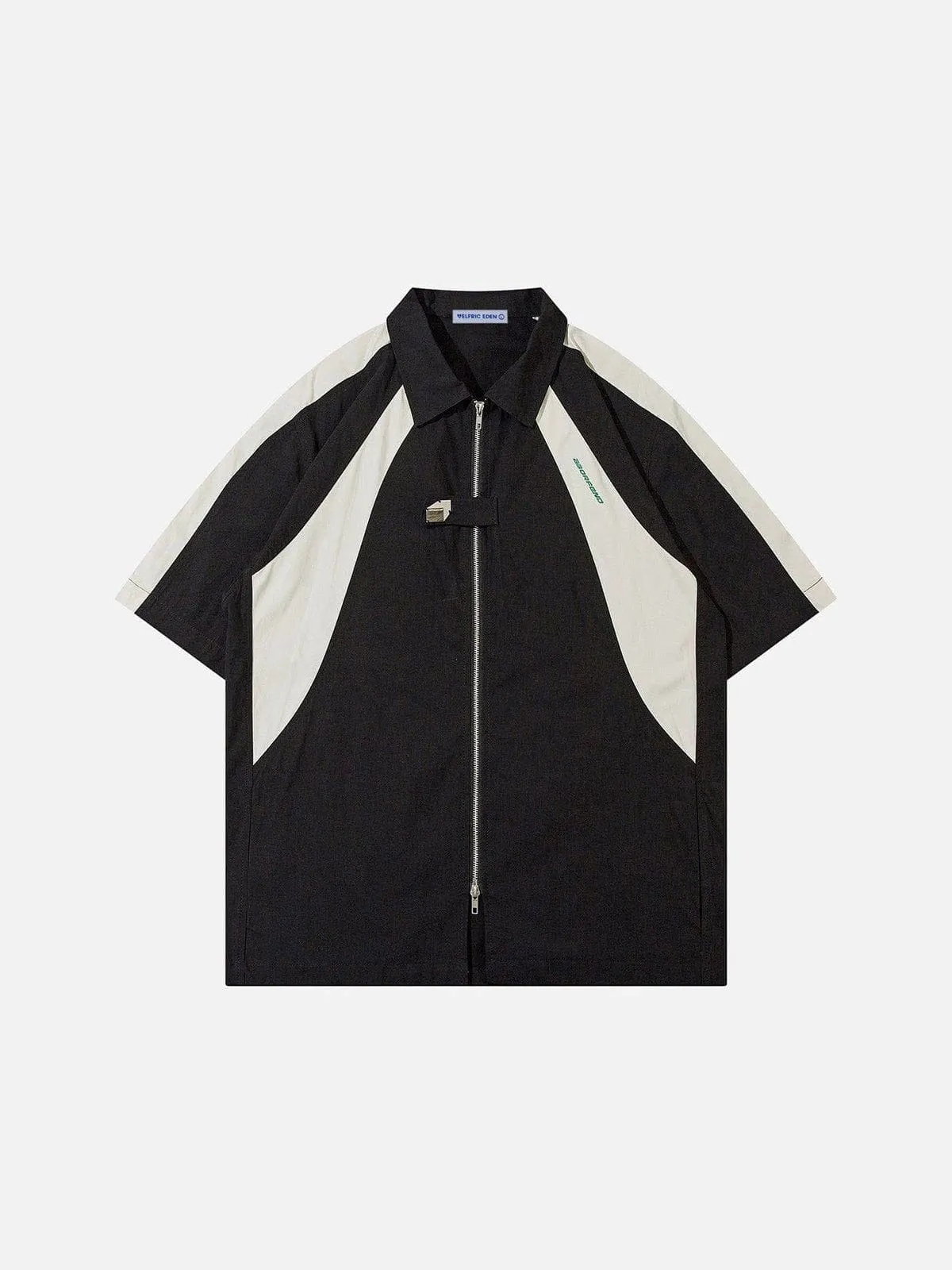 Aelfric Eden Colorblock Zipper Racing Short Sleeve Shirt