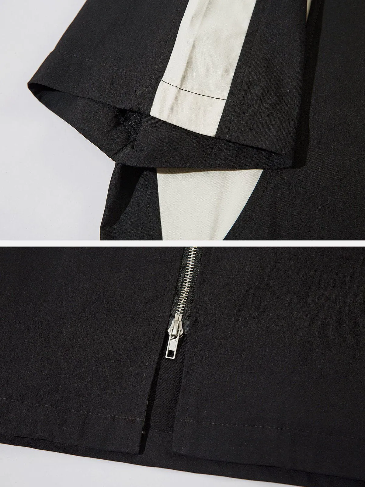 Aelfric Eden Colorblock Zipper Racing Short Sleeve Shirt