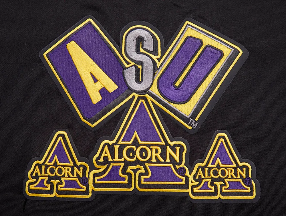 ALCORN STATE UNIVERSITY HOMECOMING RIB FLC CROPPED PO HOODIE (BLACK/PURPLE)