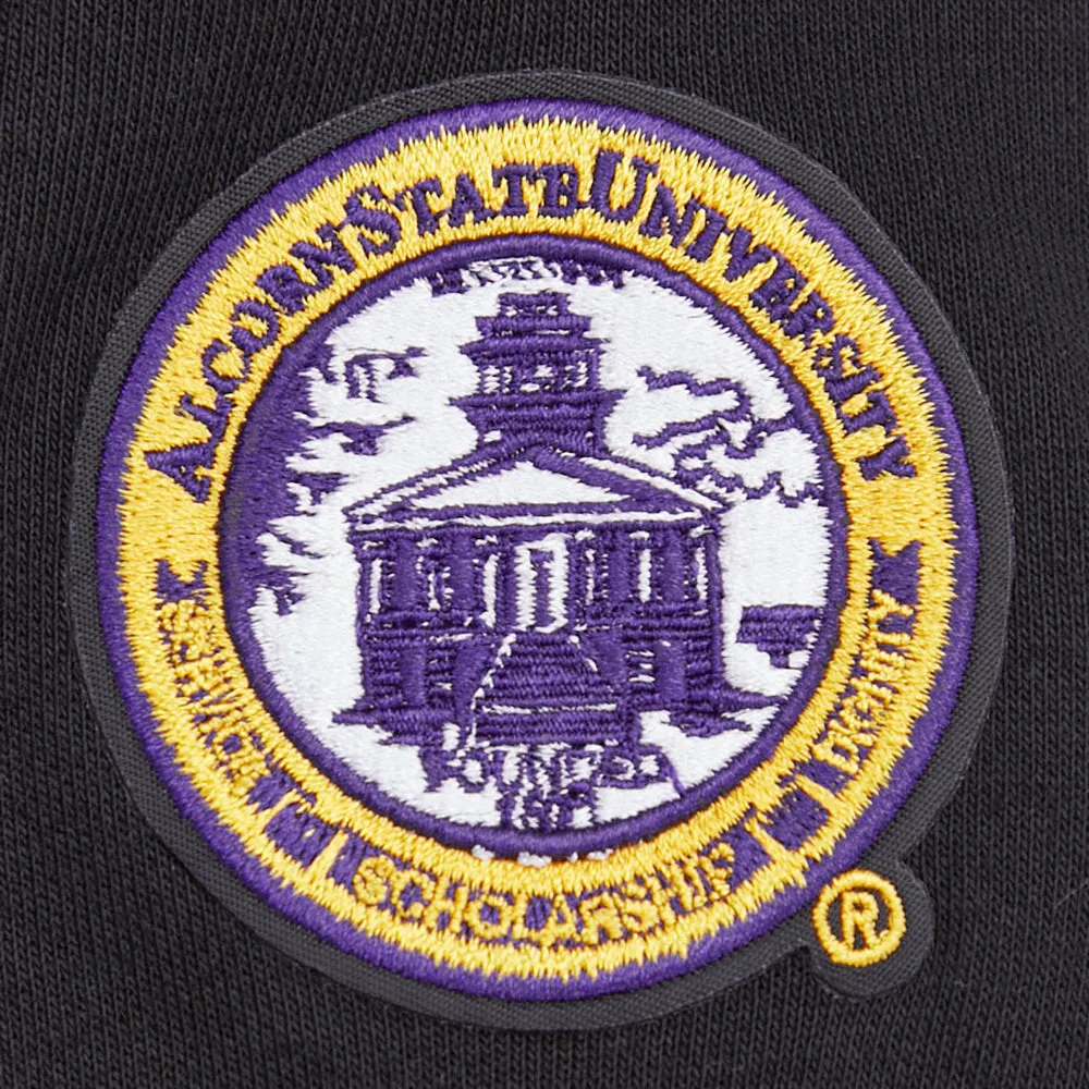 ALCORN STATE UNIVERSITY HOMECOMING RIB FLC CROPPED PO HOODIE (BLACK/PURPLE)