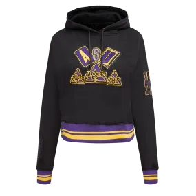 ALCORN STATE UNIVERSITY HOMECOMING RIB FLC CROPPED PO HOODIE (BLACK/PURPLE)