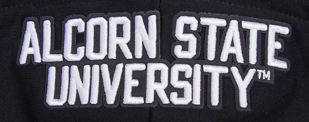 ALCORN STATE UNIVERSITY HOMECOMING RIB FLC CROPPED PO HOODIE (BLACK/PURPLE)