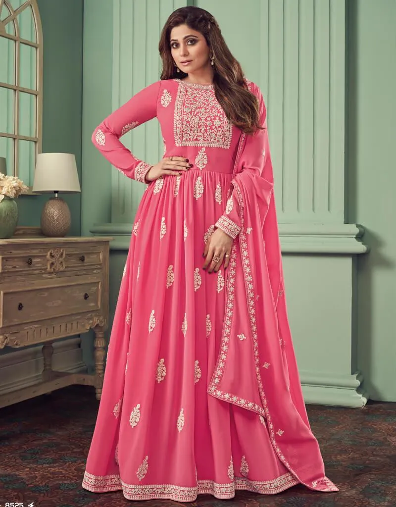 Baby Pink Anarkali style Suits Real Georgette