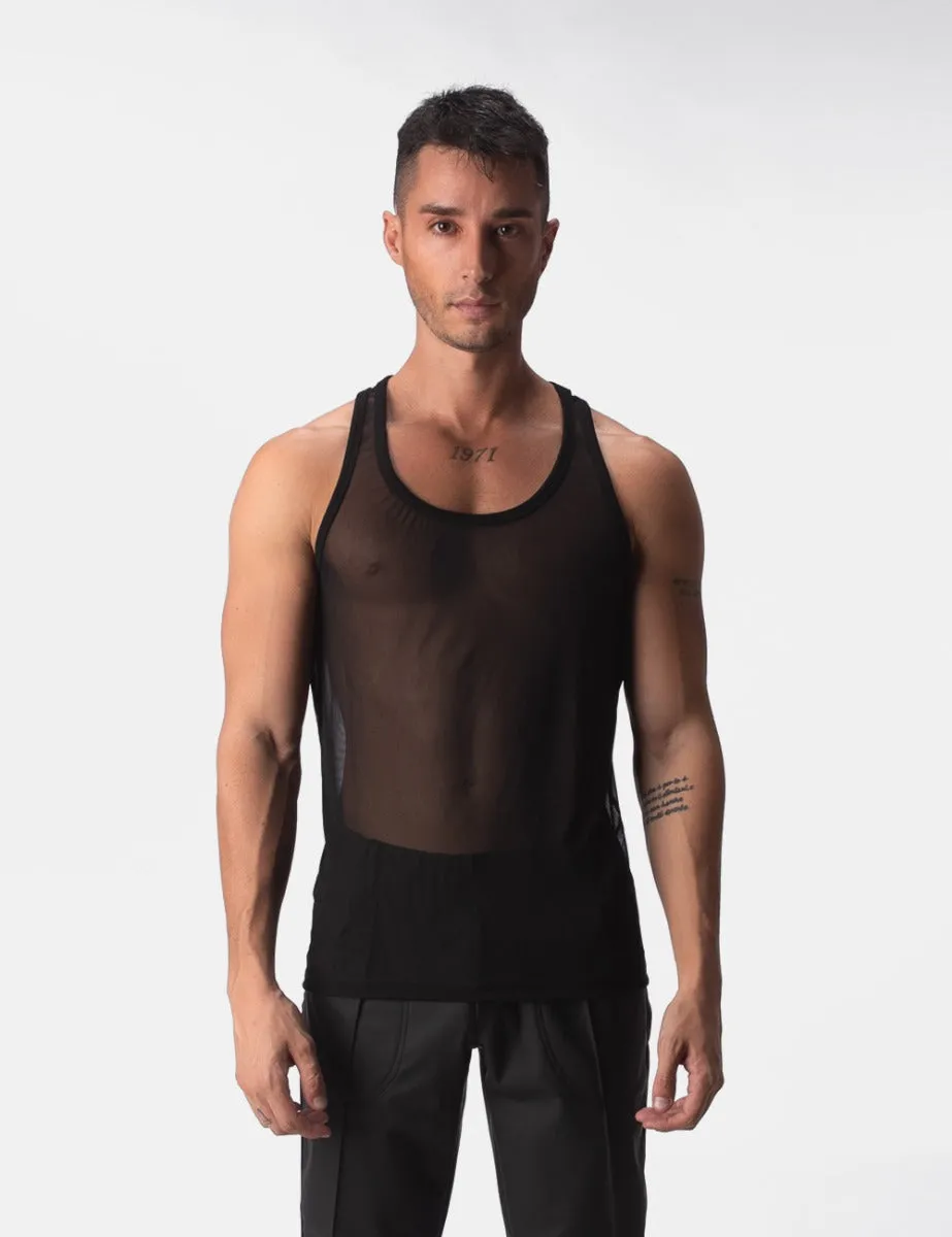 Barcode Berlin Mesh Tank Top Obak Black