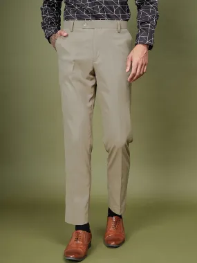 Beige Formal Trousers