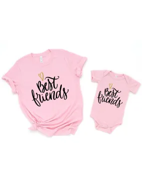 Best Friends Matching Mommy and Me Shirts - Pink