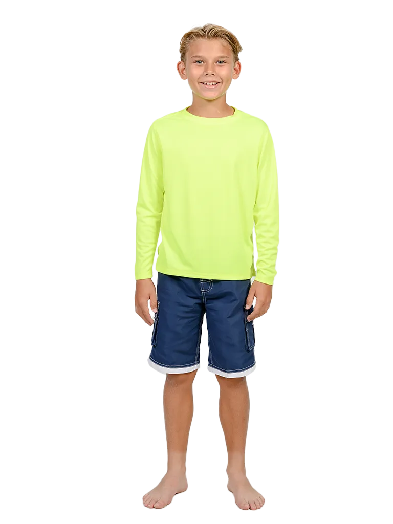 Boys loose fit sun shirts in vibrant nine colors