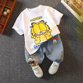 Boys T-shirt Casual Printed Short-Sleeved Clothes   X4497265
