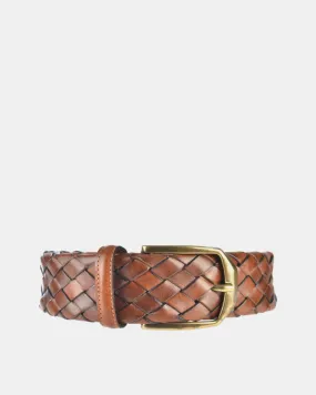 Braided Tubular Belt - Light Brown
