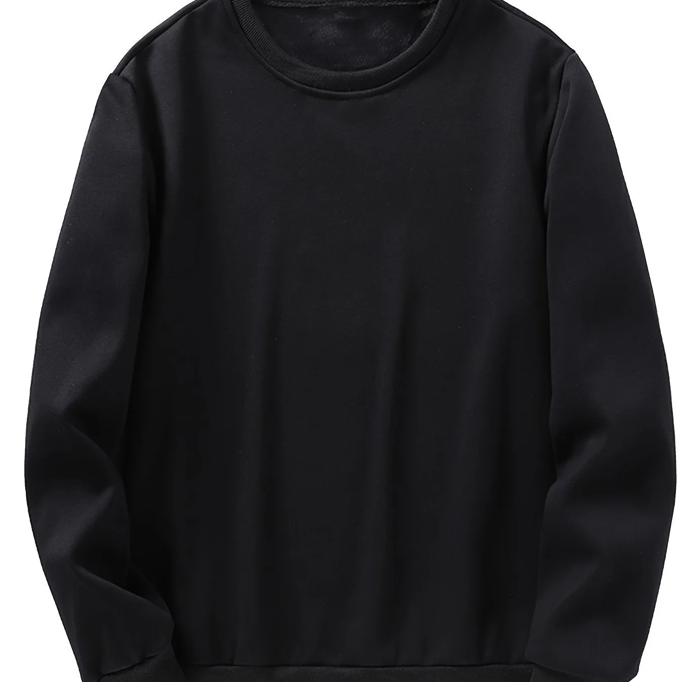 Casual Solid Color Crew Neck Long Sleeve Pullover Sweatshirt