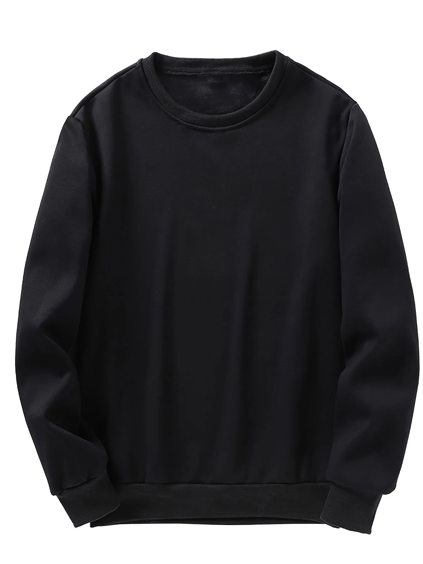 Casual Solid Color Crew Neck Long Sleeve Pullover Sweatshirt