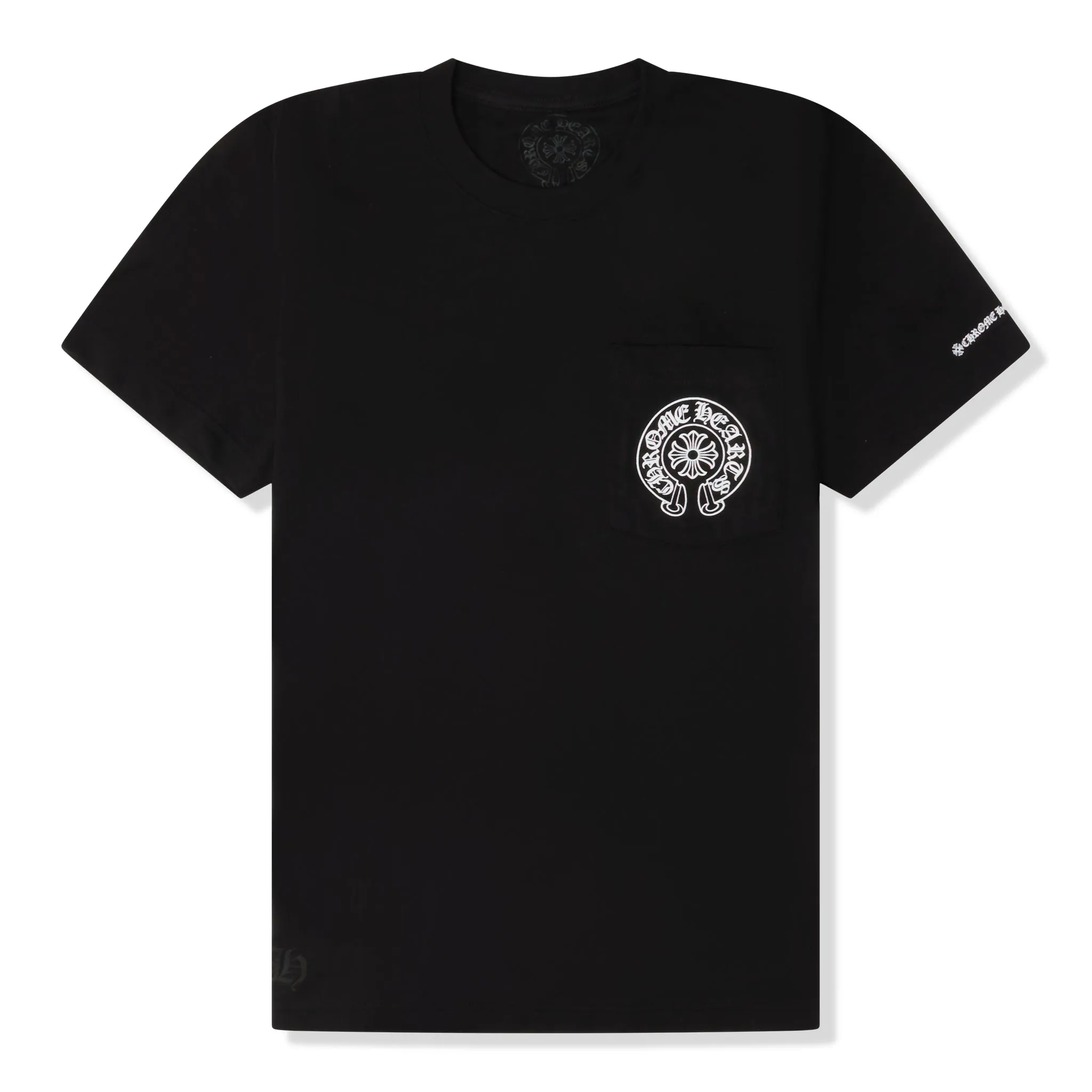 Chrome Hearts Horse Shoe Pocket Logo Black T Shirt