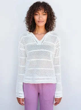 Crochet Beach Hoodie ~ Cream