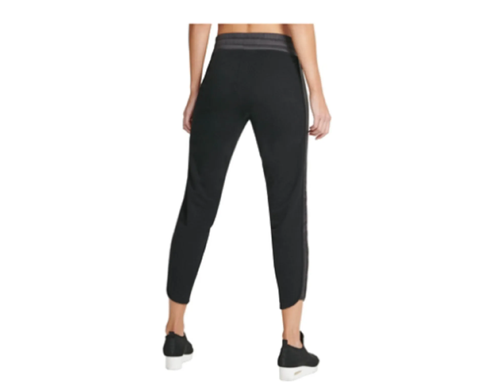 DKNY Women's Relaxed-Leg Ultra-Soft Fleece Panels Joggers, Black, M