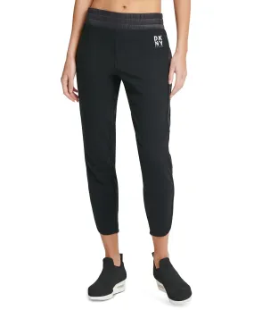 DKNY Women's Relaxed-Leg Ultra-Soft Fleece Panels Joggers, Black, M