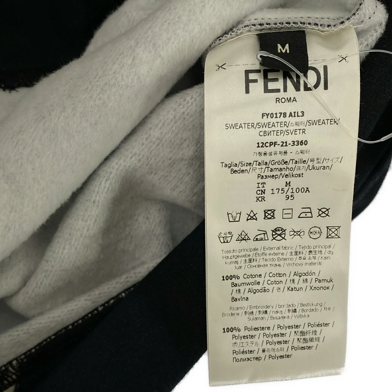 Fendi Cotton Sweatshirt Navy Men