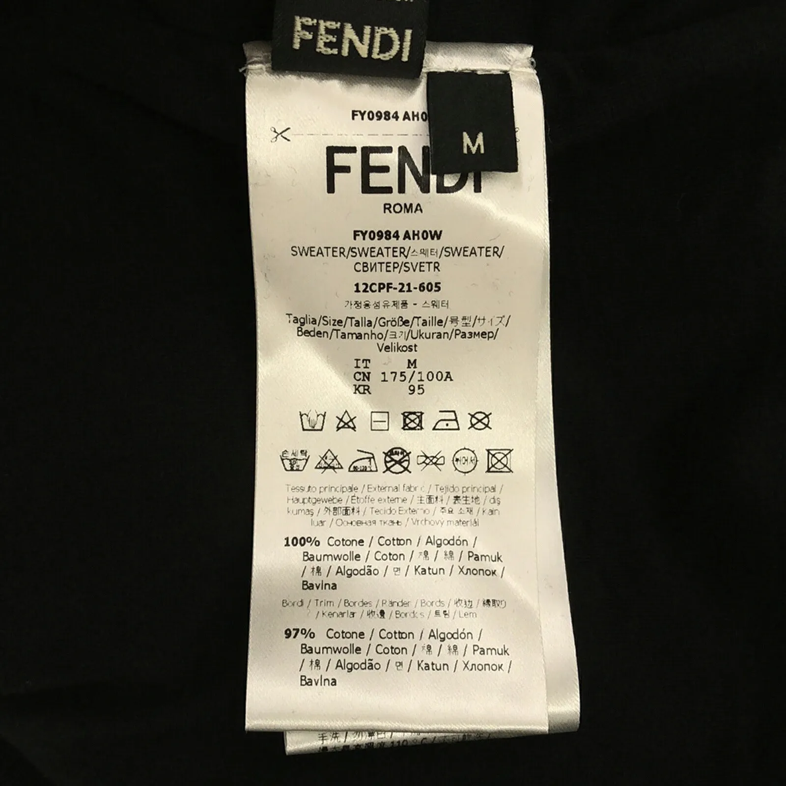 Fendi Cotton Zip-Up Hoodie Black