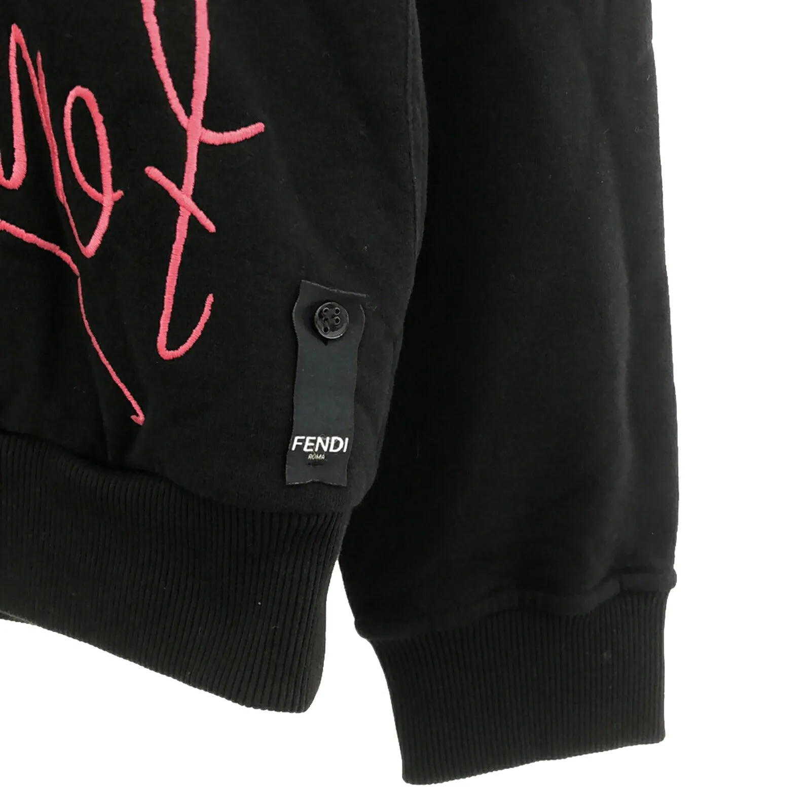 Fendi Cotton Zip-Up Hoodie Black