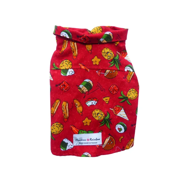 Hawaiian Soul Food Print Pet's Shirt | Red, Black