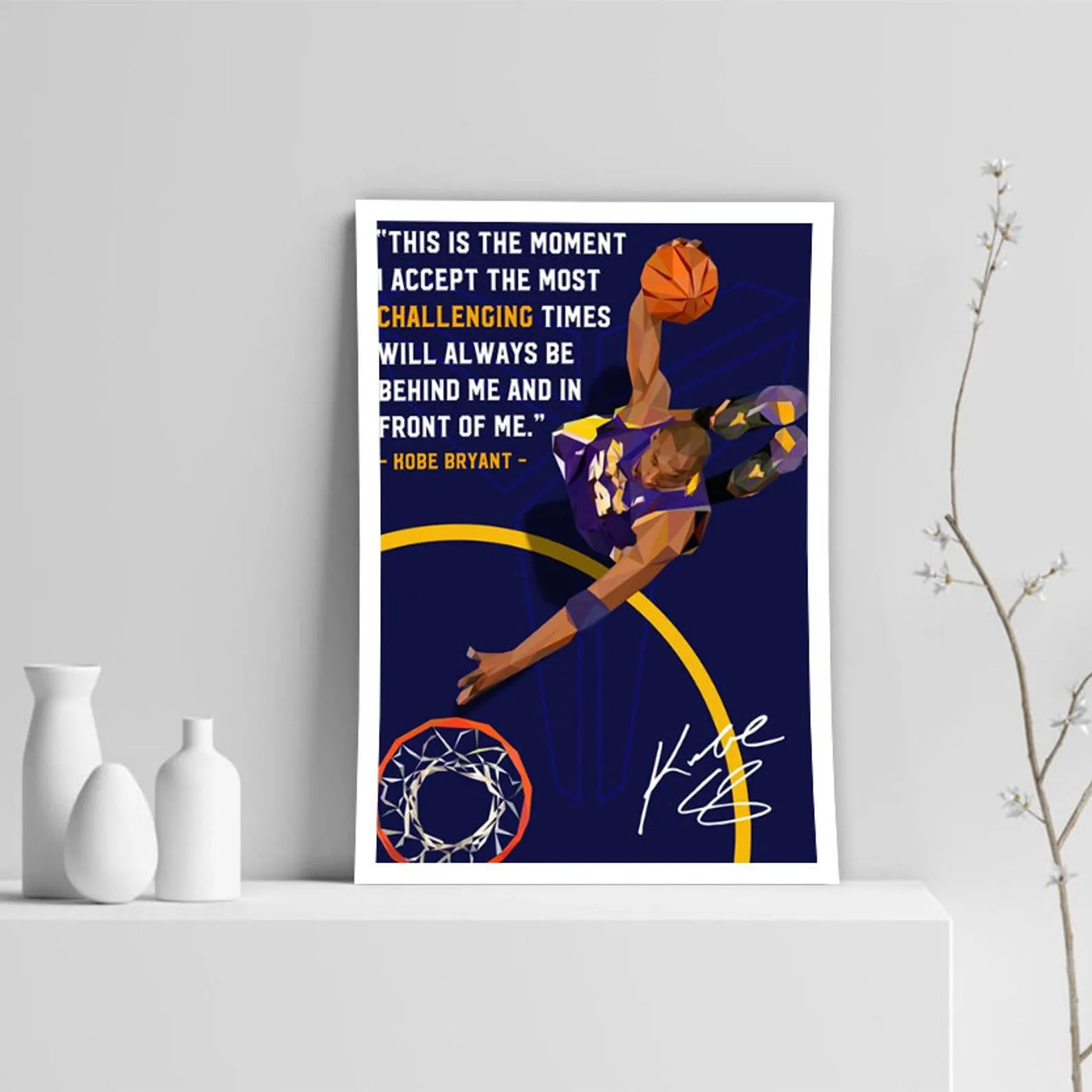 Kobe Bryant Poster, Kobe Bryant Quote, Basketball Player Art, Custom Sport Canvas, Custom Poster, Home Decor, Wall Hangings, LA Lakers