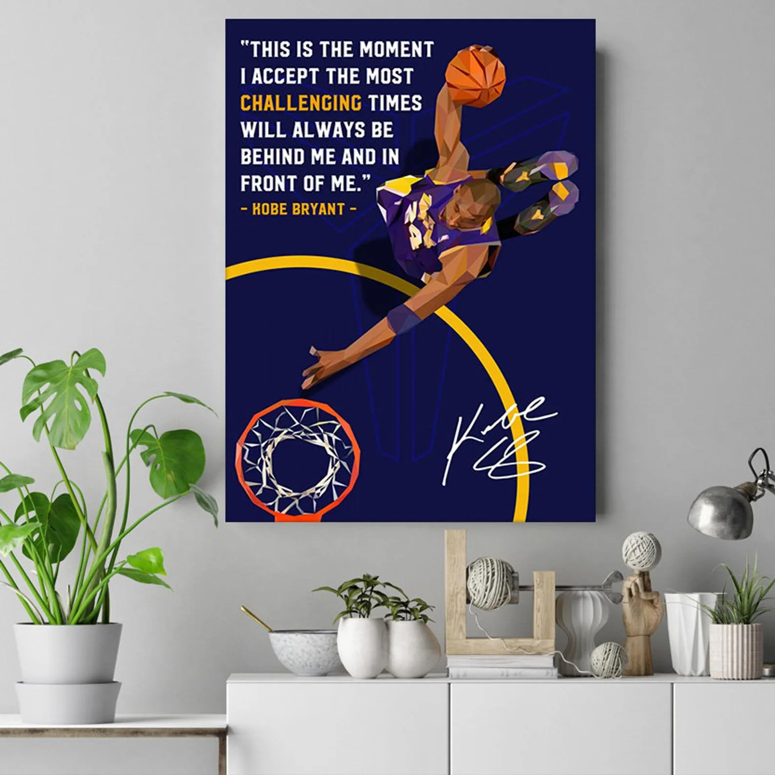 Kobe Bryant Poster, Kobe Bryant Quote, Basketball Player Art, Custom Sport Canvas, Custom Poster, Home Decor, Wall Hangings, LA Lakers