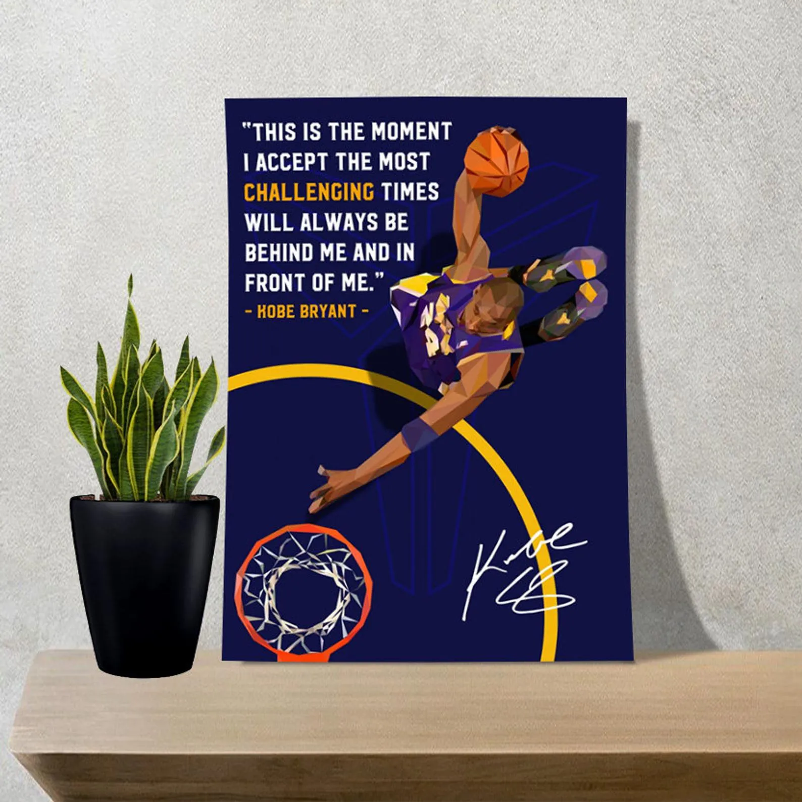 Kobe Bryant Poster, Kobe Bryant Quote, Basketball Player Art, Custom Sport Canvas, Custom Poster, Home Decor, Wall Hangings, LA Lakers