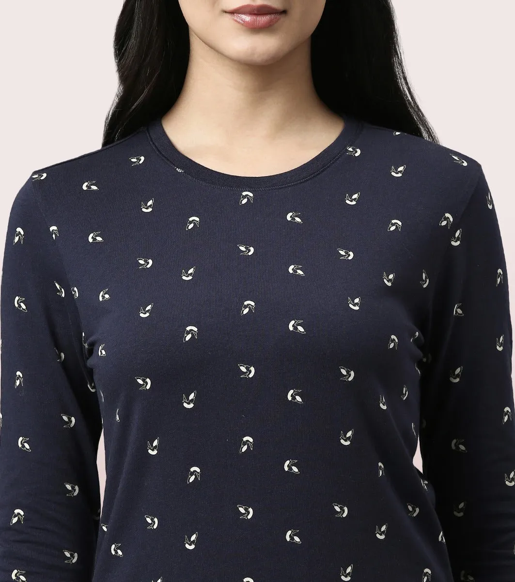 Long Sleeve Basic Crew Tee - Graphics | Crew Neck Basic Stretch Cotton Tee