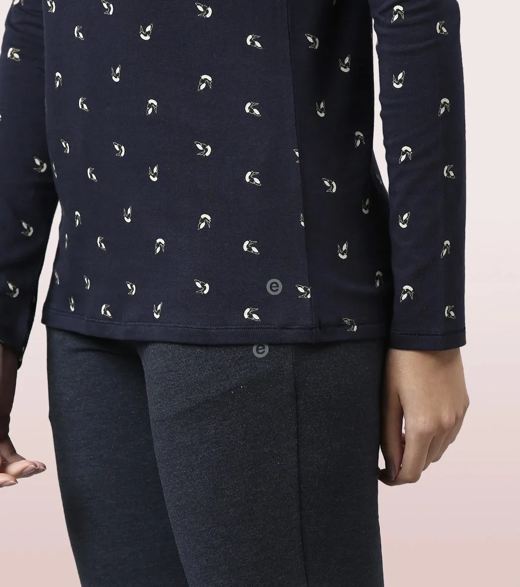 Long Sleeve Basic Crew Tee - Graphics | Crew Neck Basic Stretch Cotton Tee