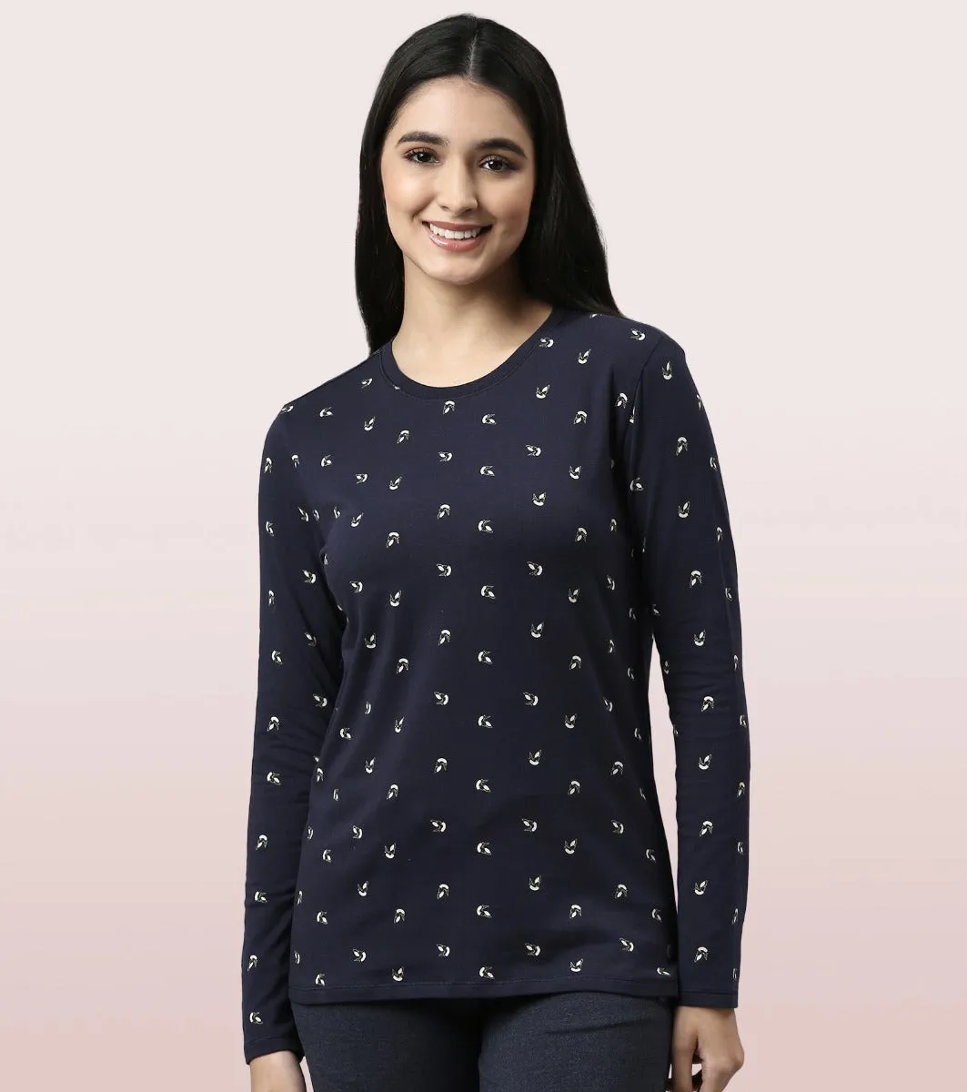 Long Sleeve Basic Crew Tee - Graphics | Crew Neck Basic Stretch Cotton Tee