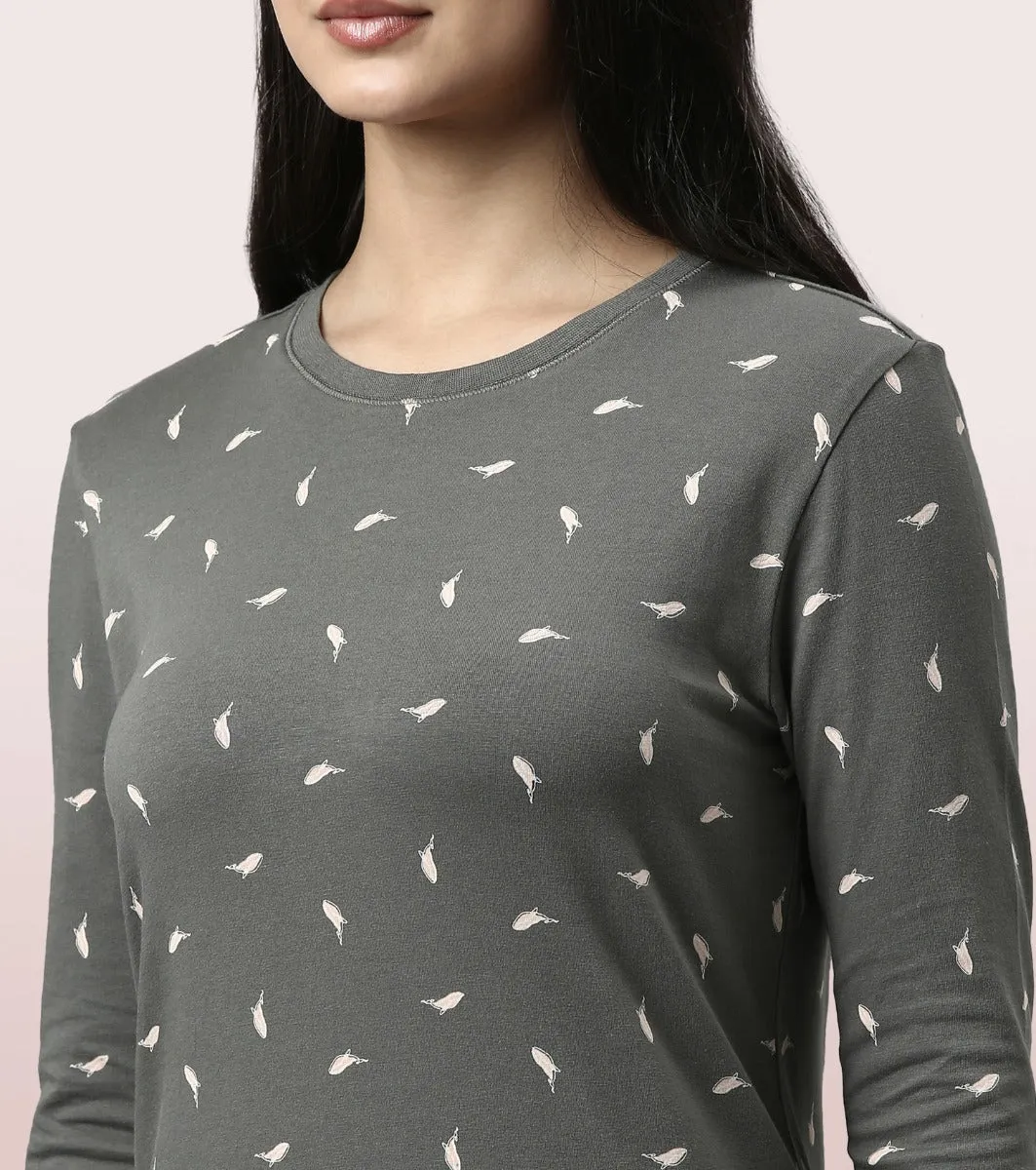 Long Sleeve Basic Crew Tee - Graphics | Crew Neck Basic Stretch Cotton Tee