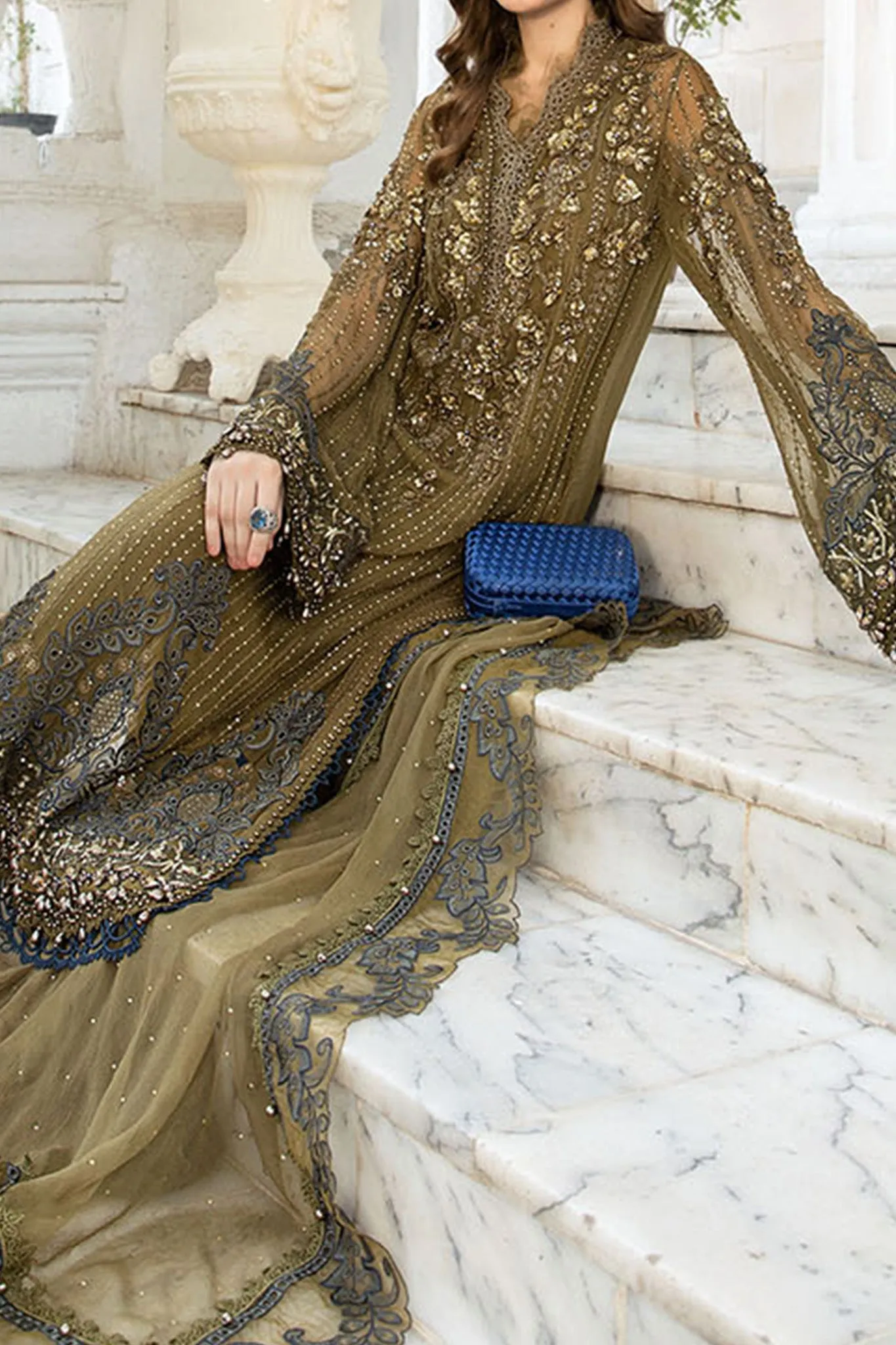 Maria B Unstitched 3 Piece Luxury Chiffon Collection'2024-MPC-08