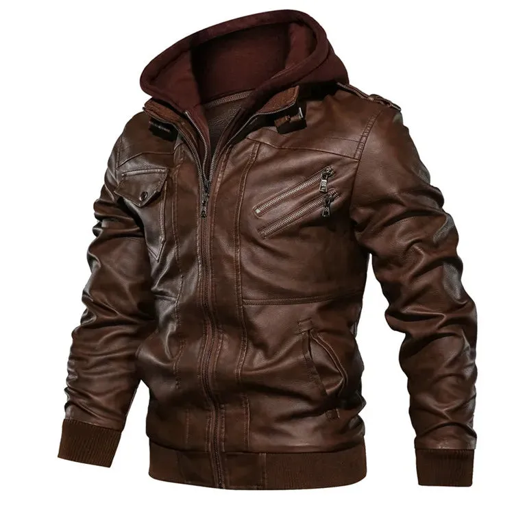 Men's Leather Jackets Autumn Casual Motorcycle PU Jacket Biker Leather Coats