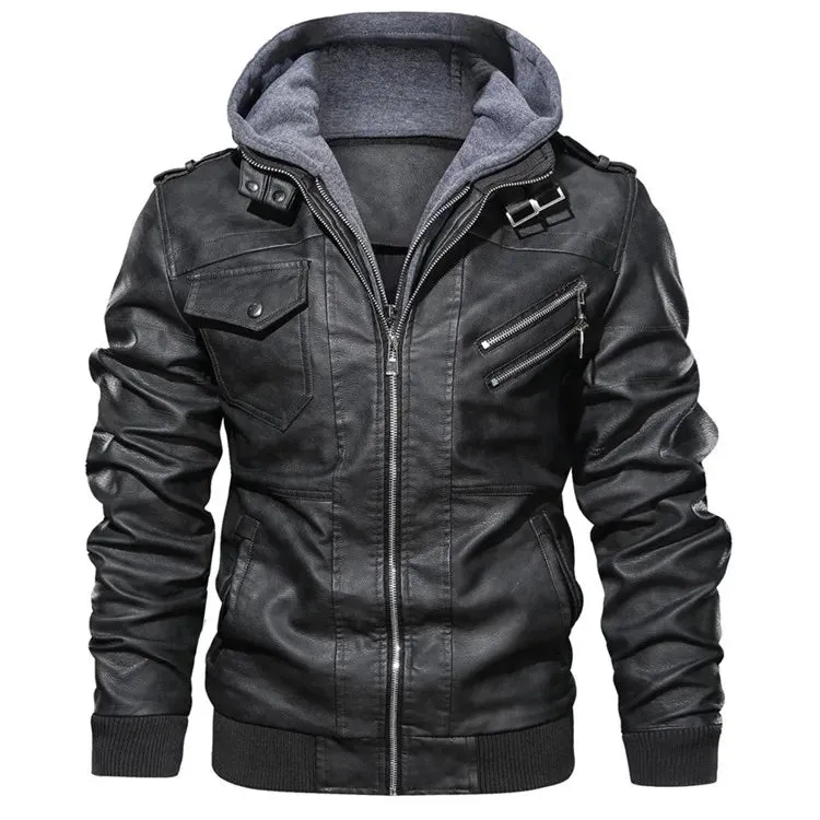 Men's Leather Jackets Autumn Casual Motorcycle PU Jacket Biker Leather Coats