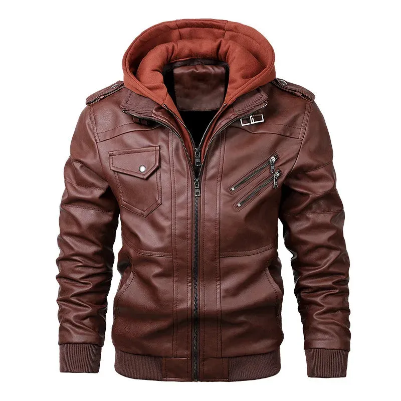 Men's Leather Jackets Autumn Casual Motorcycle PU Jacket Biker Leather Coats
