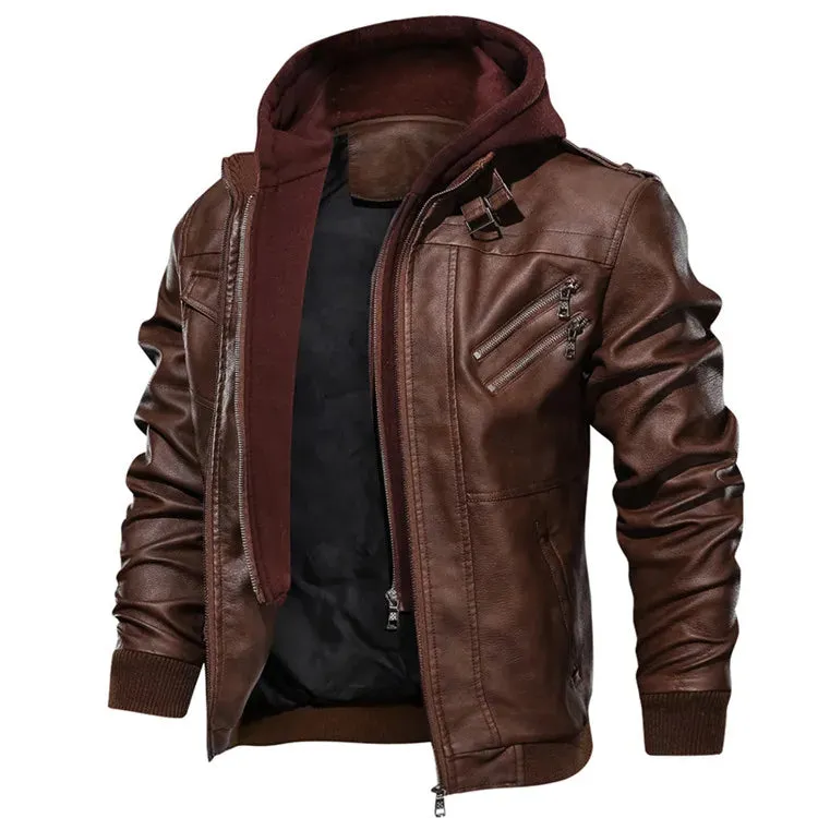 Men's Leather Jackets Autumn Casual Motorcycle PU Jacket Biker Leather Coats