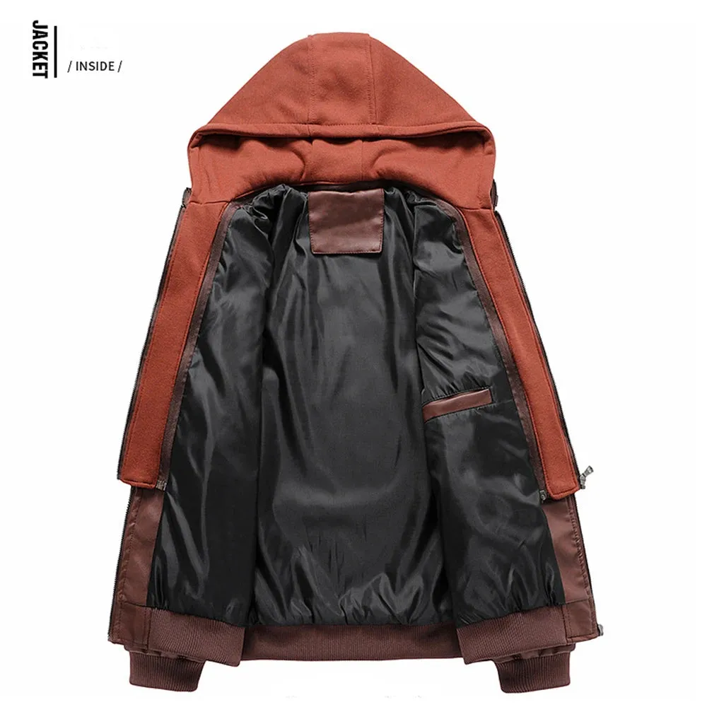 Men's Leather Jackets Autumn Casual Motorcycle PU Jacket Biker Leather Coats