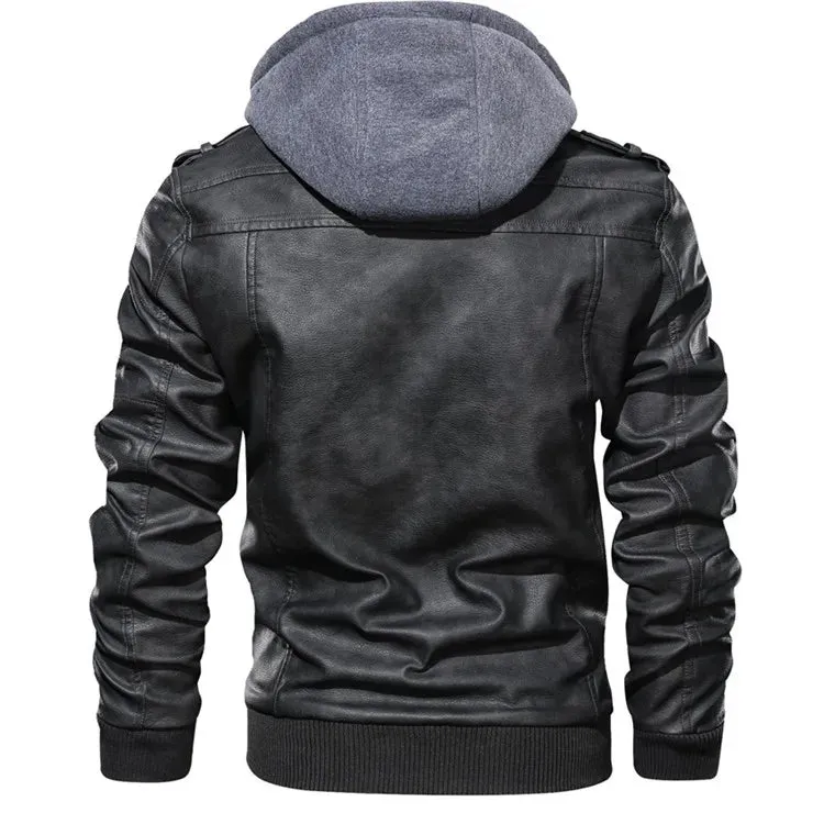 Men's Leather Jackets Autumn Casual Motorcycle PU Jacket Biker Leather Coats