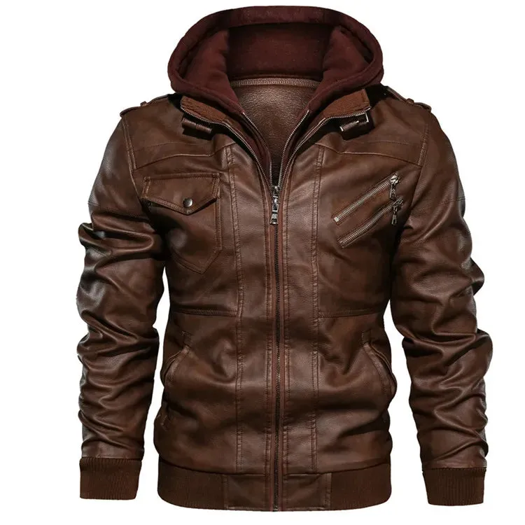 Men's Leather Jackets Autumn Casual Motorcycle PU Jacket Biker Leather Coats