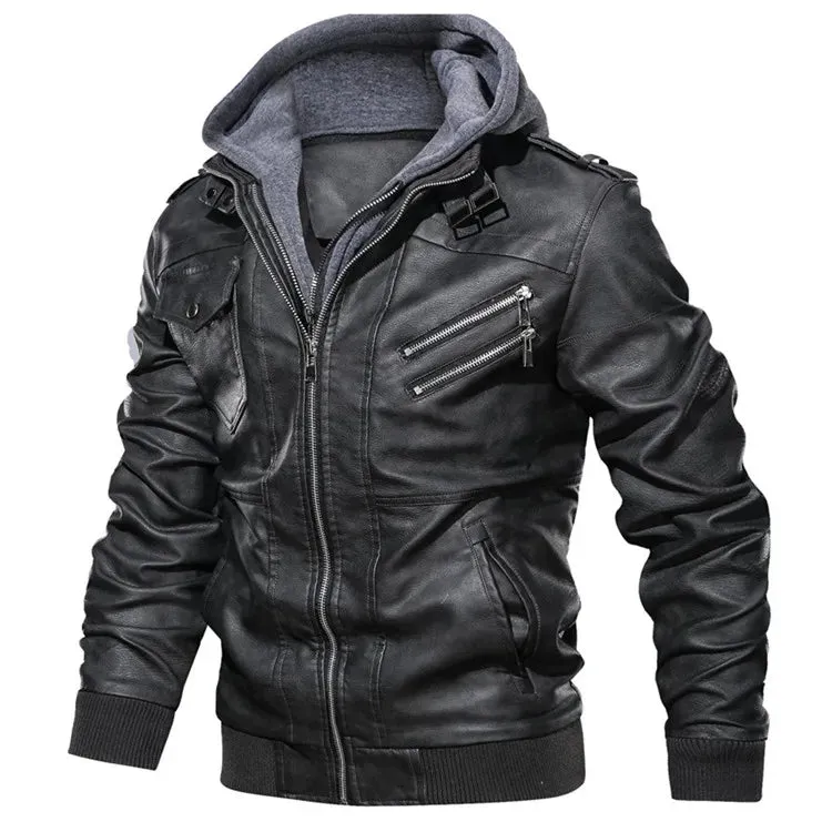 Men's Leather Jackets Autumn Casual Motorcycle PU Jacket Biker Leather Coats
