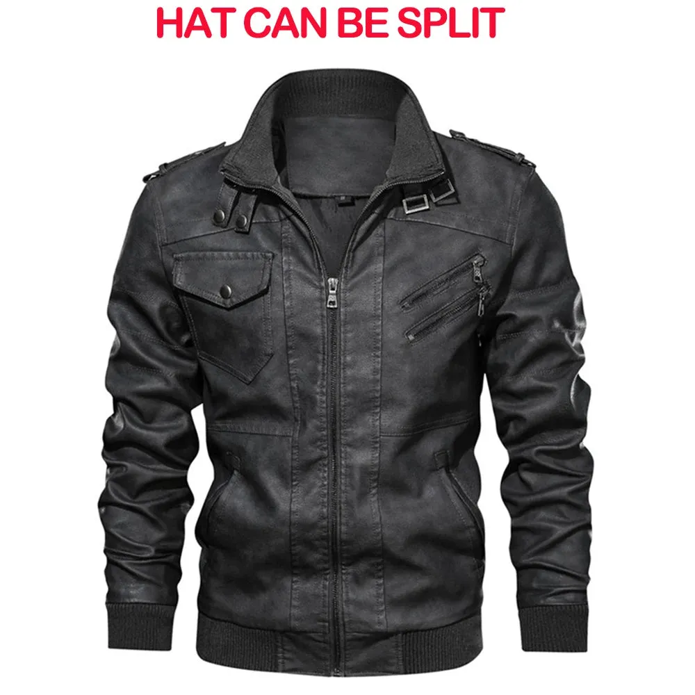 Men's Leather Jackets Autumn Casual Motorcycle PU Jacket Biker Leather Coats