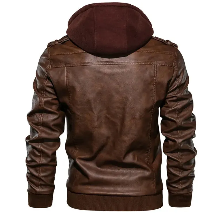 Men's Leather Jackets Autumn Casual Motorcycle PU Jacket Biker Leather Coats