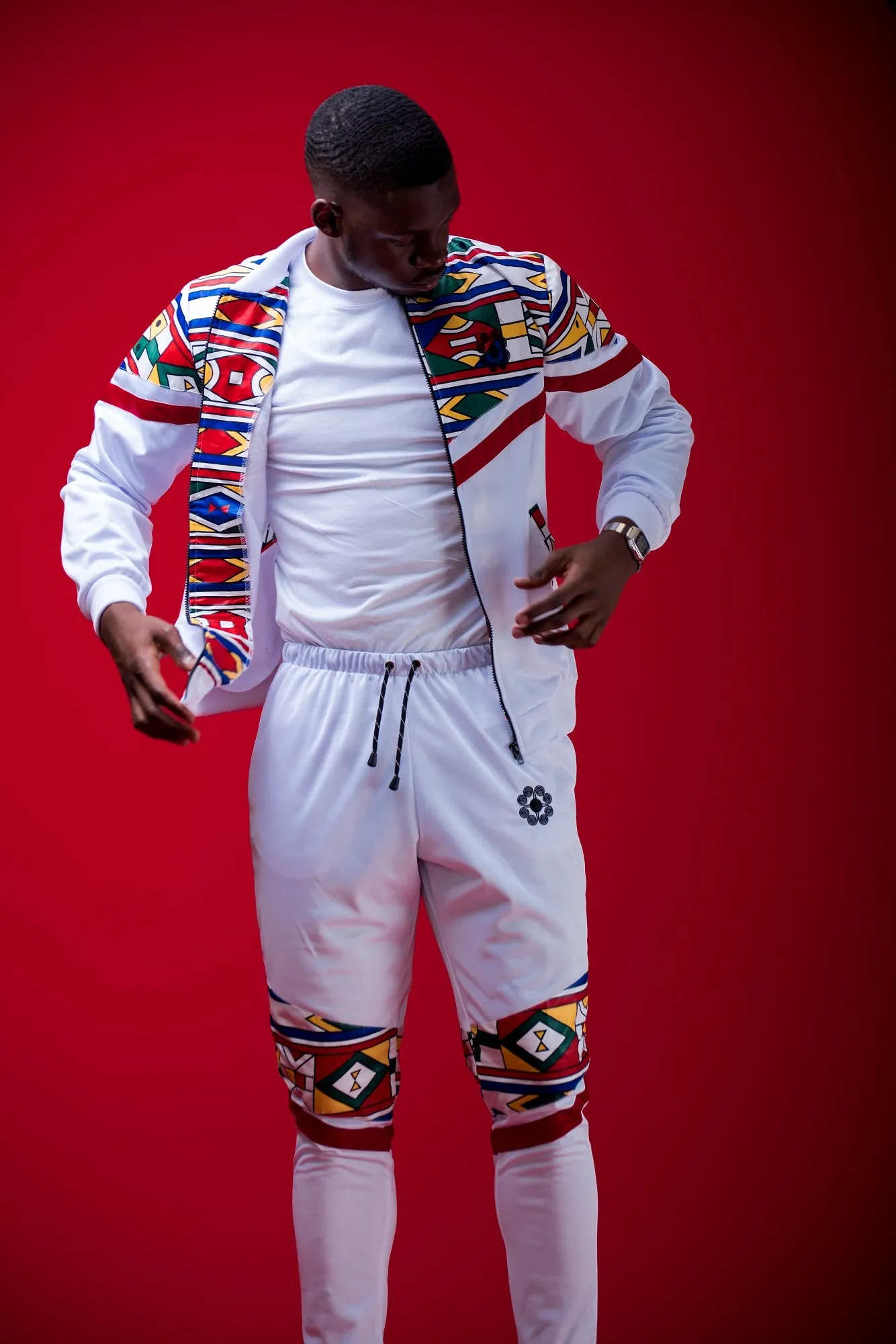 Mens -  Mehluli White Tracksuit Set