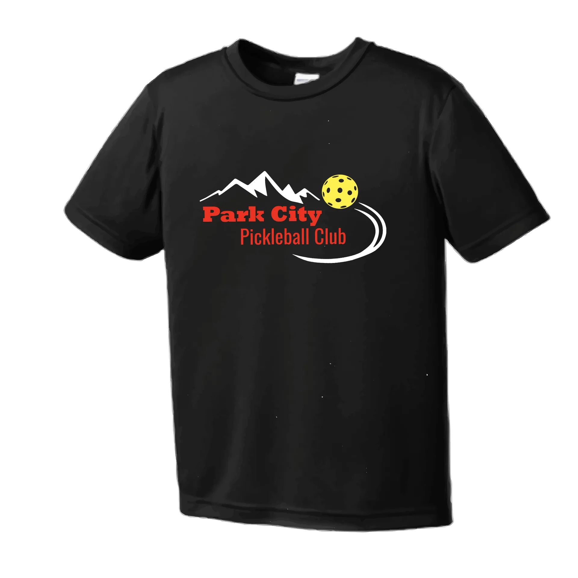 Park City Pickleball Club (Red Words) | Youth Short Sleeve Atheletic Shirt | 100% Polyester