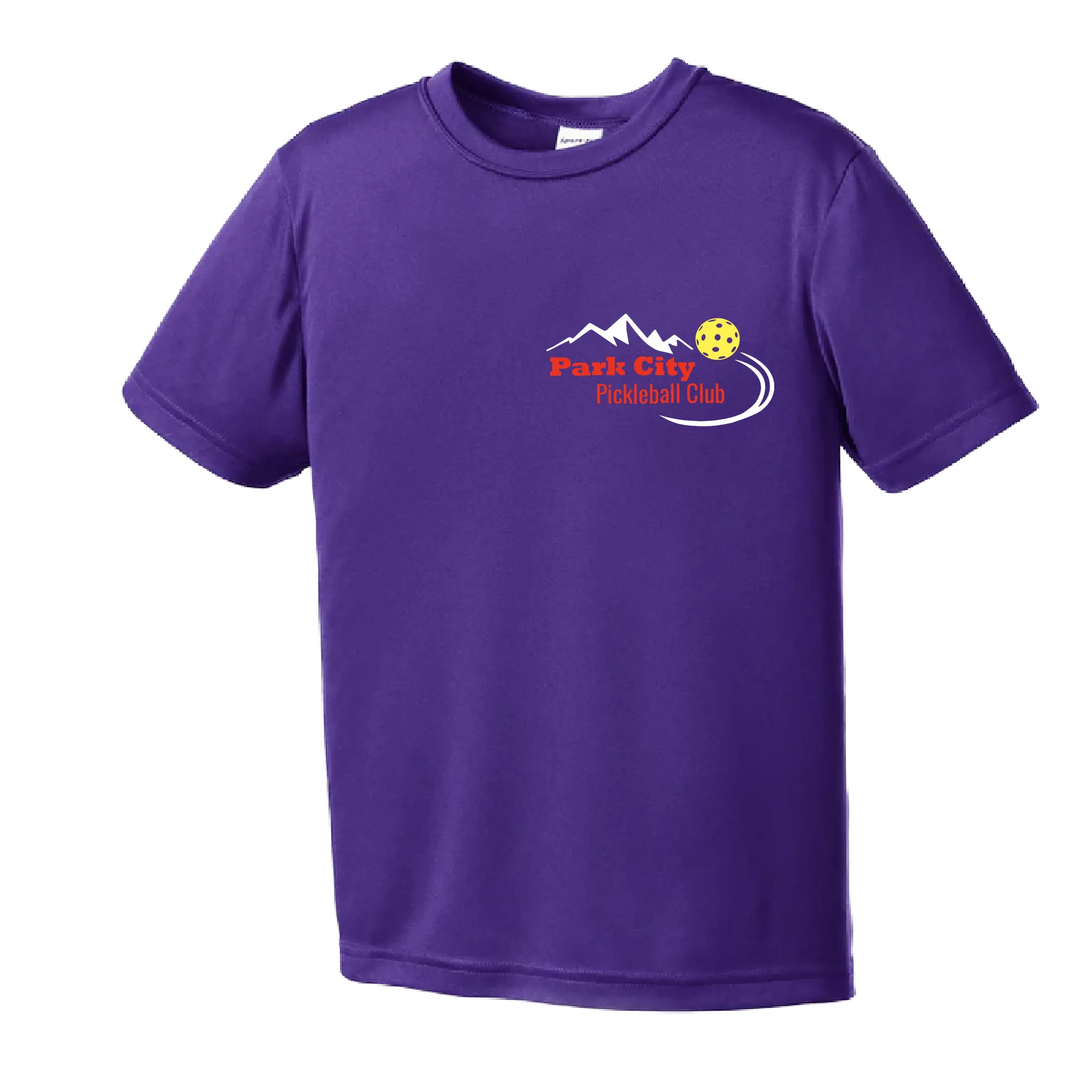 Park City Pickleball Club (Red Words) | Youth Short Sleeve Atheletic Shirt | 100% Polyester