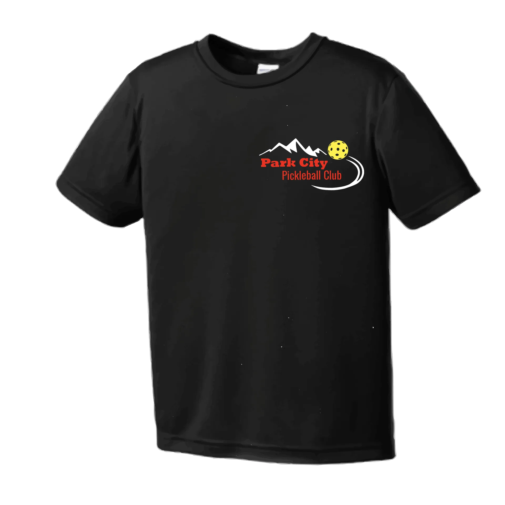 Park City Pickleball Club (Red Words) | Youth Short Sleeve Atheletic Shirt | 100% Polyester