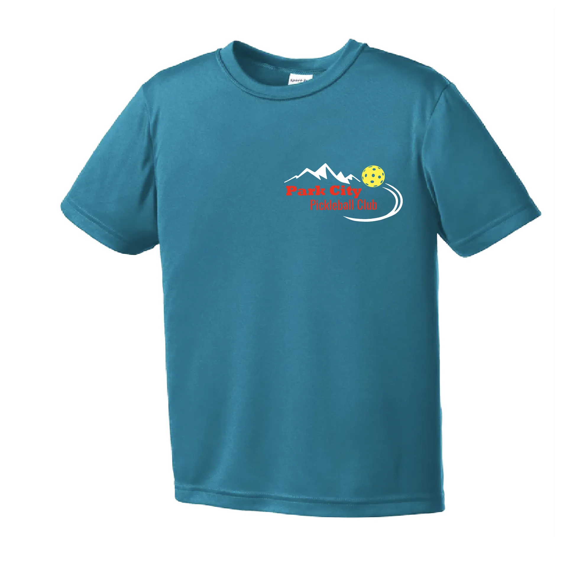 Park City Pickleball Club (Red Words) | Youth Short Sleeve Atheletic Shirt | 100% Polyester