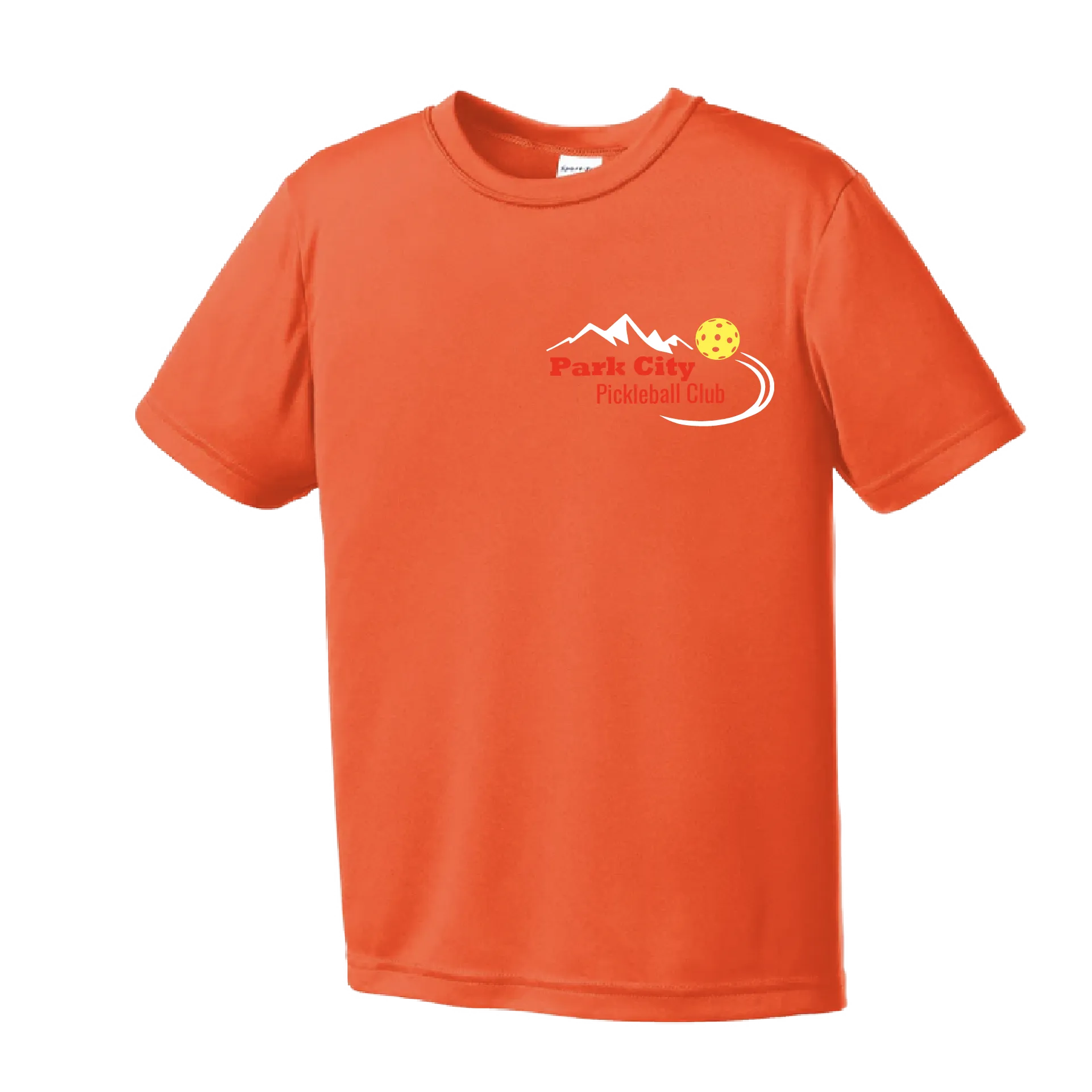 Park City Pickleball Club (Red Words) | Youth Short Sleeve Atheletic Shirt | 100% Polyester